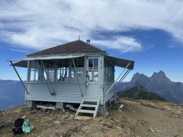 The fire lookout on top of Desolation Peak where Kerouac spent the summer of 1956.