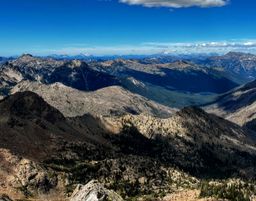 View of Glacier Peak and Mt Baker in the distance from the summit