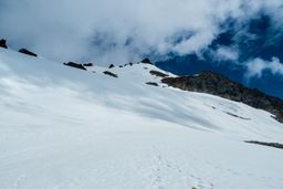Looking up at the Sahale glacier.
